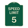 Signmission Speed Regulation Speed Limit 5 Mph Heavy-Gauge Aluminum Architectural Sign, 24" x 18", G-1824-22876 A-DES-G-1824-22876